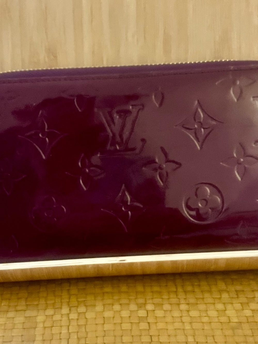 Pre-owned LV Amarante Monogram Vernis Zippy Wallet Purple Patent Leather - Picture 4 of 16